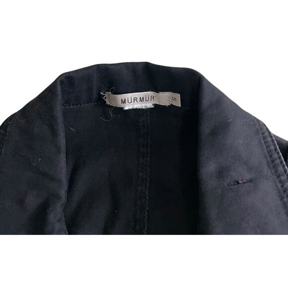 MURMUR Black Coat Sz S Dark Academia Skirted Fit Whimsy Goth Gold Buttons - Picture 2 of 8